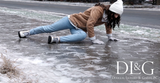 woman on the icy floor