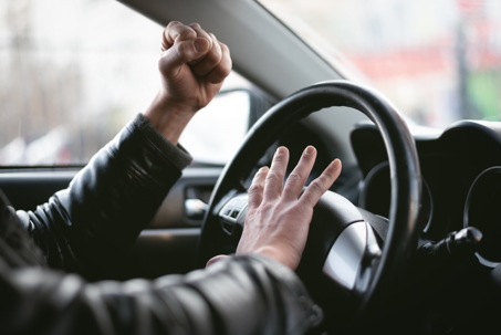 Hands of Aggressive driver